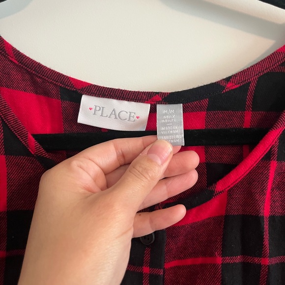 Red and Black Plaid Long Sleeve Dress Matching Family Outfit - Picture 2 of 5